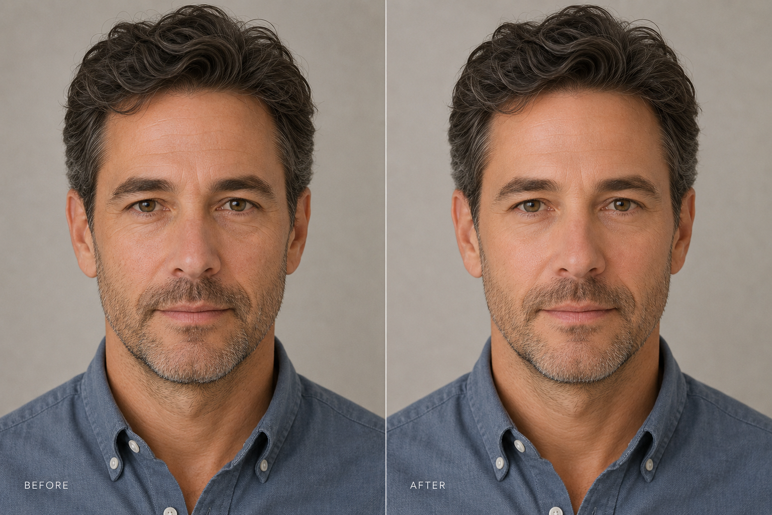 Before and after — men's refresh