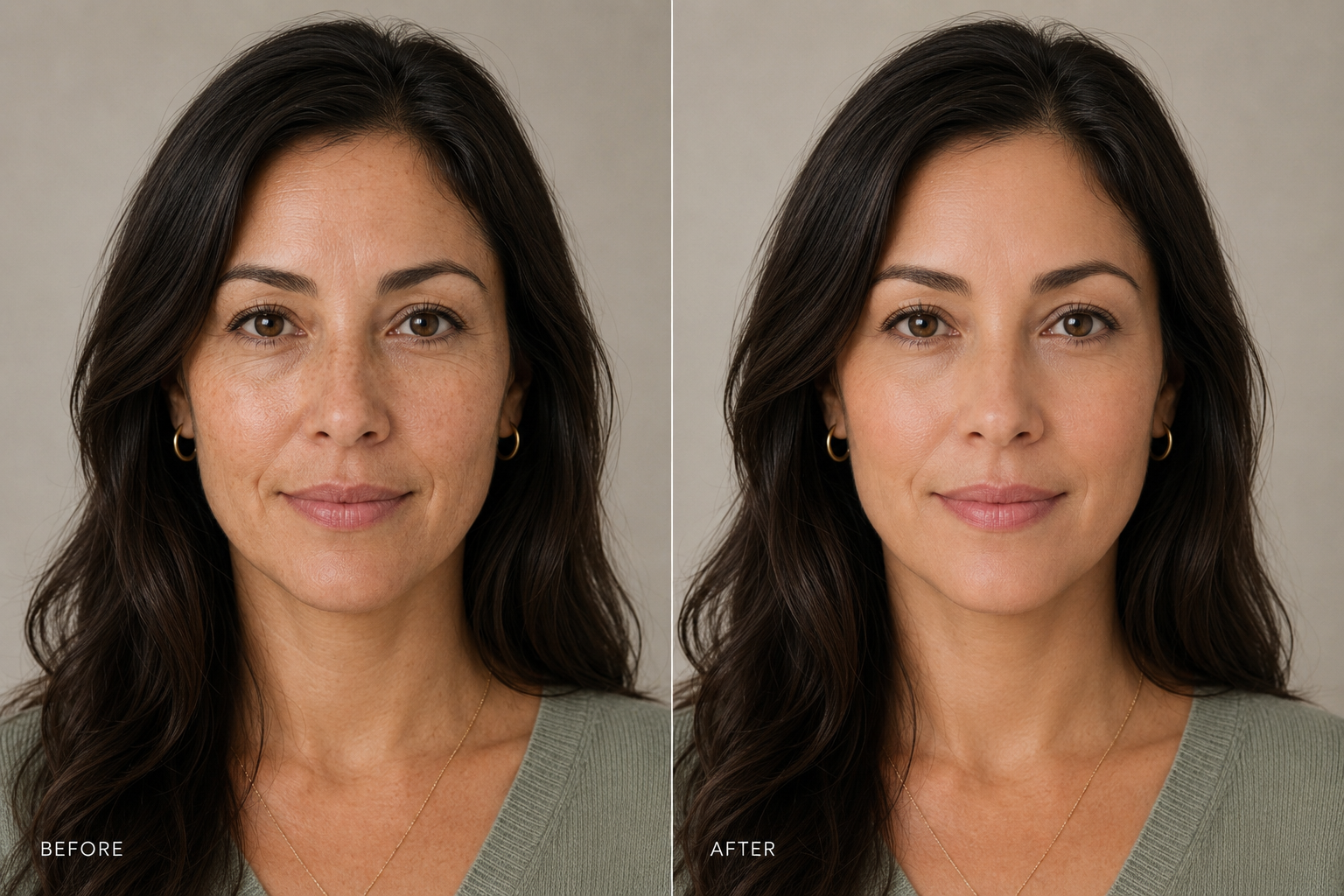 Before and after — microneedling